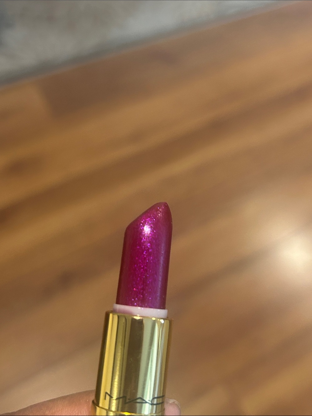 “REASONABLE OFFERS” 1 Of A Kind “MAC”Gold Tube Pink-Rose Lipstick -Magenta Lippy